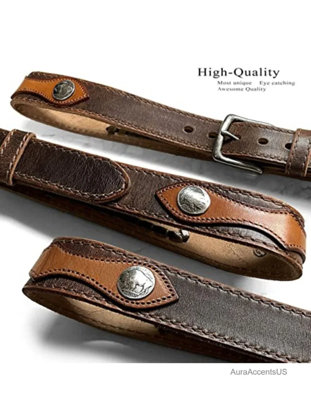 Western Cowboy Full Grain Leather Belt 1.5